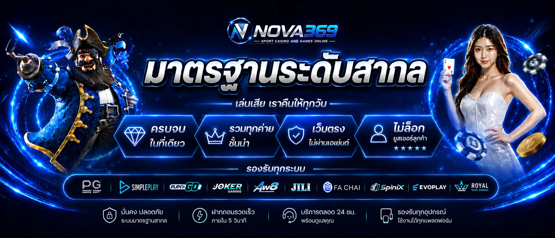 NOVA369 คาสิโนสด บาคาร่า ดีลเลอร์ถ่ายทอดสด